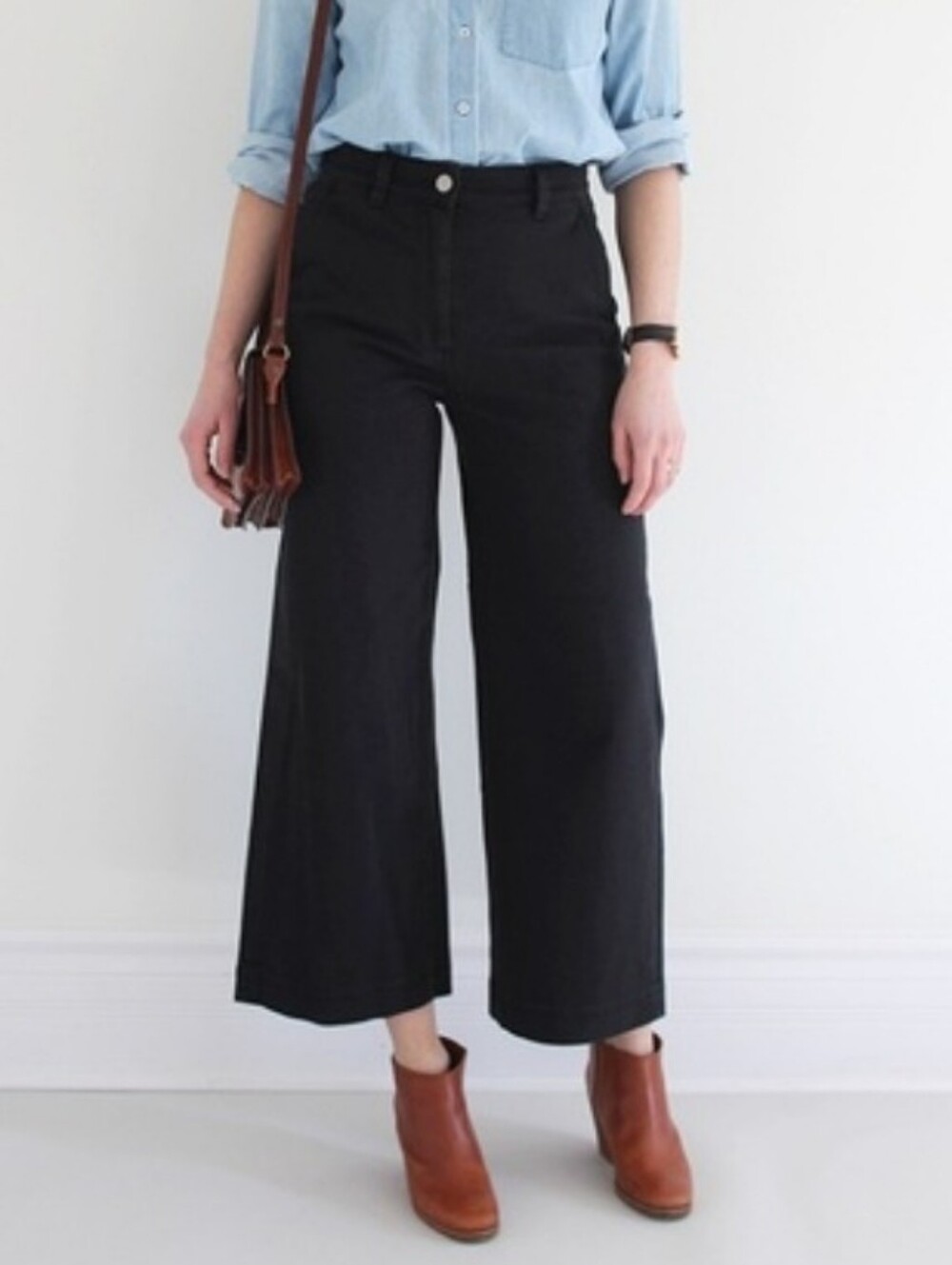 Everlane Wide Leg Crop Jeans High Waist Washed Black Size 28